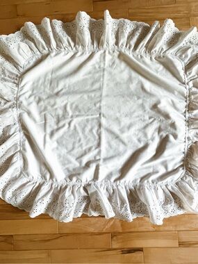 Pair White Eyelet Ruffle Pillowcase Shams